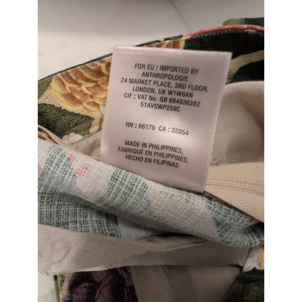 Anthropologie Elevenses Shorts Floral Bloom Side‎ Zip Pockets Size 4